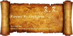 Kavas Krisztina névjegykártya
